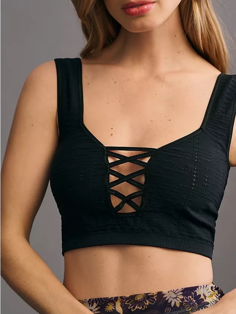 By Anthropologie Seamless Lace-Up Bralette